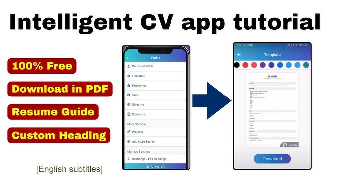 Resume Builder 2021 Free Cv Maker App Freshers Pdf Intelligent Cv Youtube