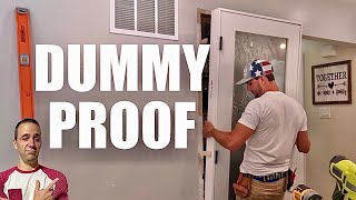 How to install a pre-hung door | The easiest and most efficient way to hang prehung door #diy #doors