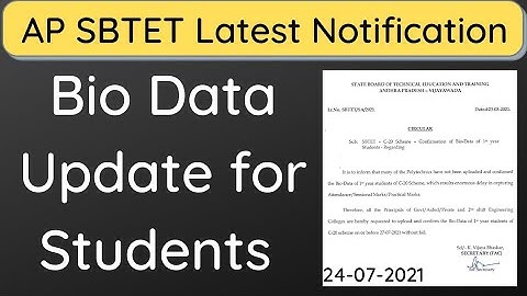 AP SBTET Latest Notification