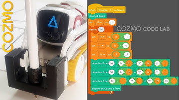 Cozmo drawing Geometric Shapes holding a pen  - Code Lab Constructor Mode by Anki