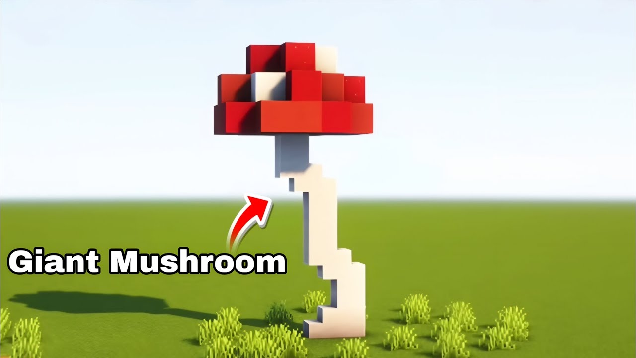 MINECRAFT: How To Build Giant Mushroom & Modern Fireplace//Tutorial