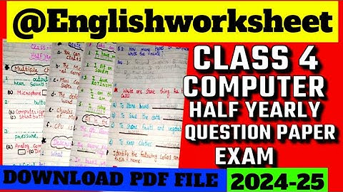 Class 4 Computer Half Yearly Exam Question Paper 2024-25|Half Yearly Exam|Class 4 Computer worksheet