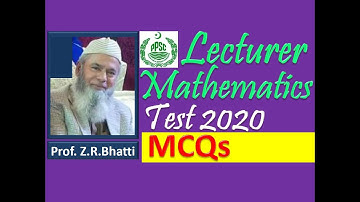 PPSC Lecturer Mathematics Test, Lecture 15, MCQs