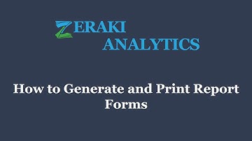 How to Generate and Print Report Forms