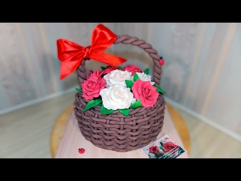 3д Торт КОРЗИНА С РОЗАМИ из мастики своими руками3d Cake BASKET WITH ROSES - Я - ТОРТодел!