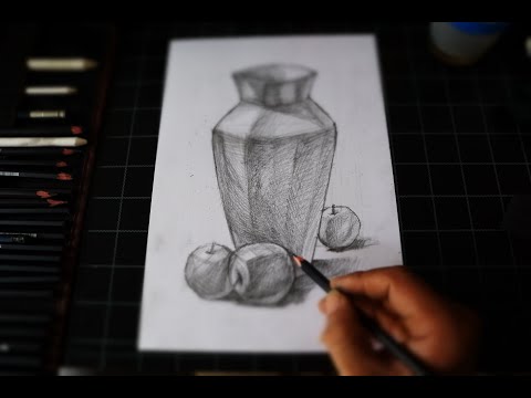 Mĩ thuật 8| Vẽ theo mẫu lọ và quả | Easy to draw jars and berries | Center ART | Hướng dẫn vẽ tranh