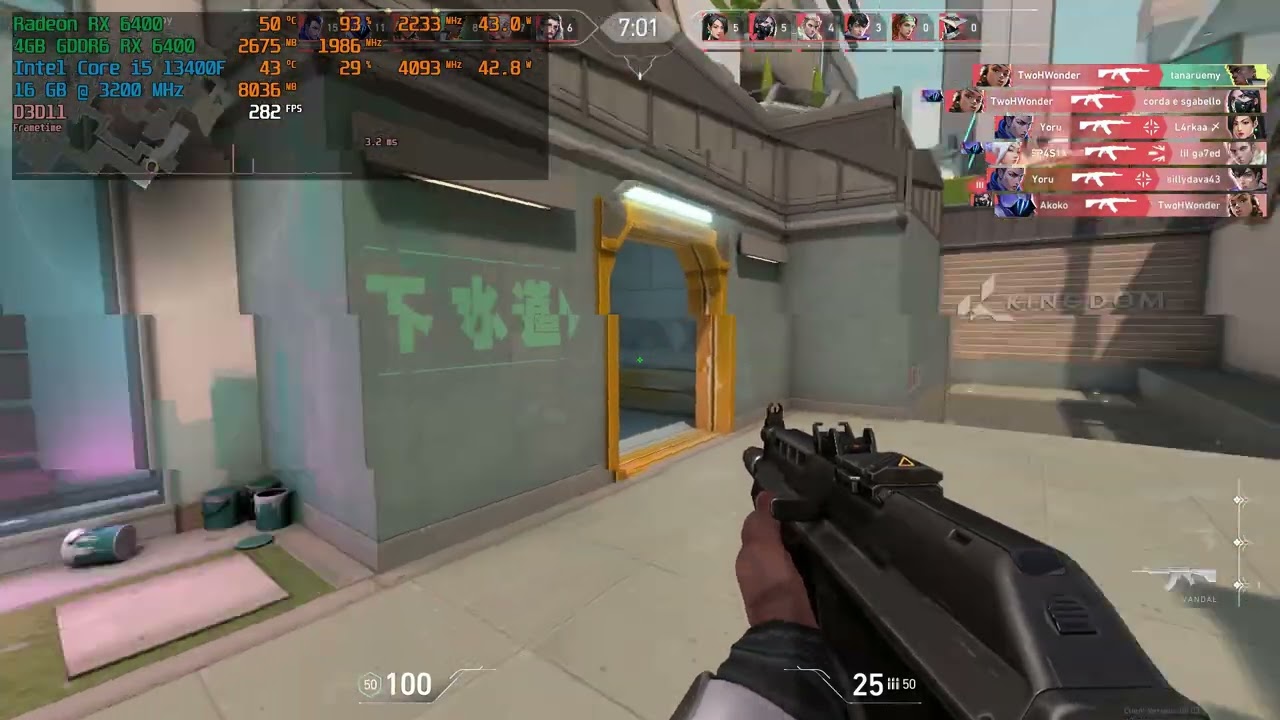 Valorant - RX 6400 + i5 13400F (1080P MED Settings)