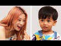 Beautiful Korean girls meet Latin baby For The First Time l Kpop Idol Rocket Punch l Korea, Japan