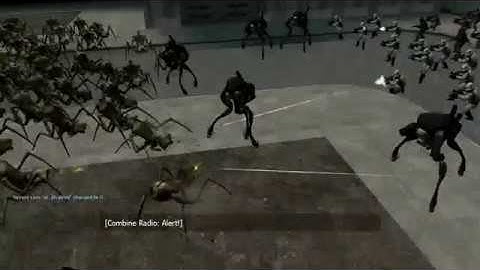 Gmod: 50 Combine Troops vs. hundreds of antlions with antlion guard
