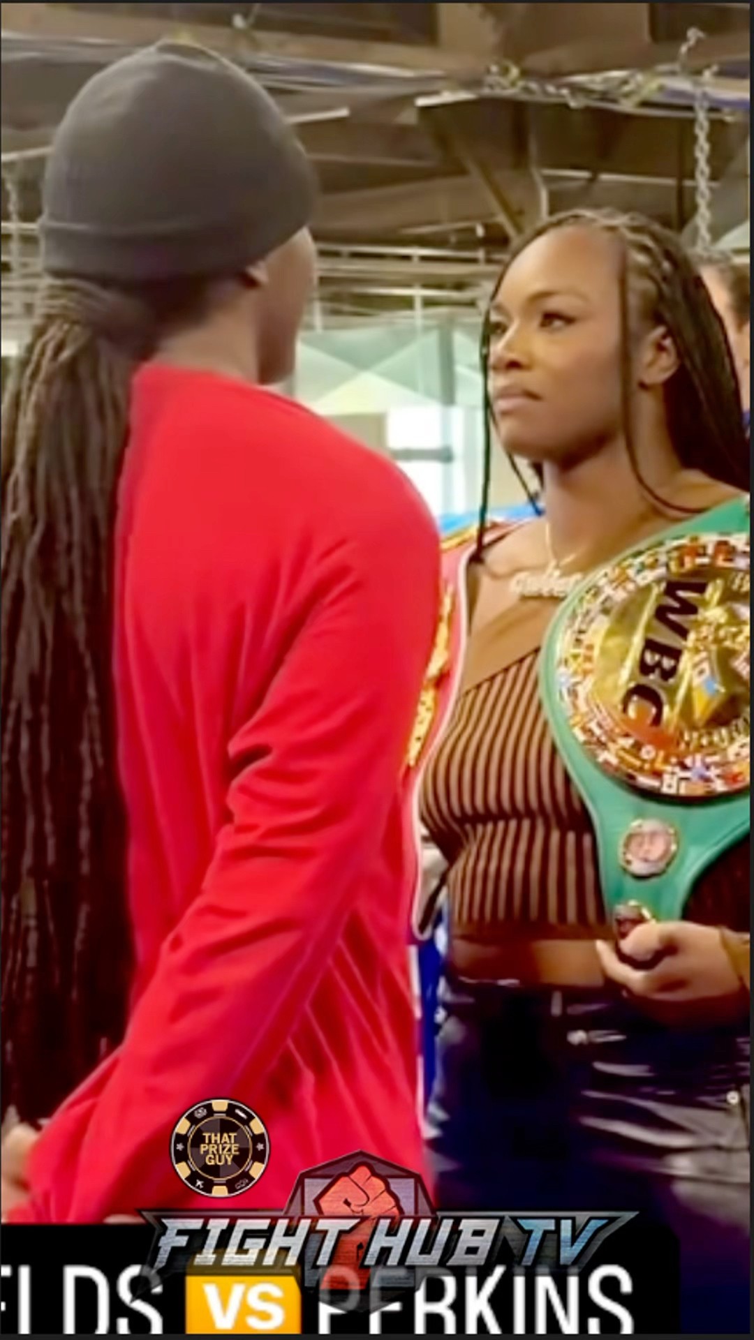 Claressa Shields STARES DOWN Danielle Perkins in INTENSE FACE OFF!