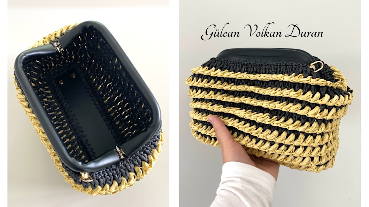 YEPYENİ BİR MODEL 🤩 Rafya İpten Örgü 3 Boyutlu Burslu Çanta Yapımı - Tasarım Gülcan Volkan Duran