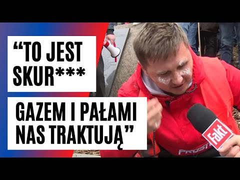 DRAMATYCZNE relacje POSZKODOWANYCH. Policja GAZOWAŁA protestujących ROLNIKÓW! | FAKT.PL