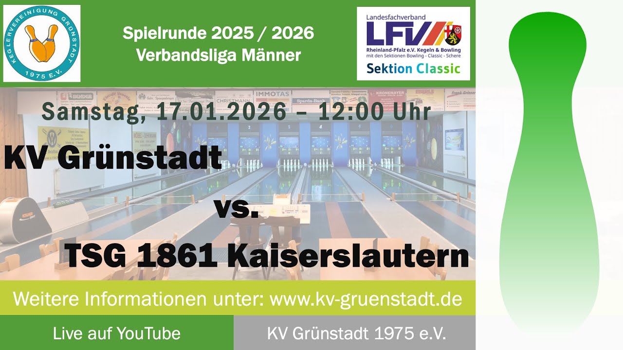 Verbandsliga RLP Männer - 11. Spieltag: KV Grünstadt - TSG 1861 Kaiserslautern