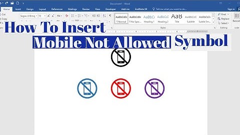 How To Insert "Mobile Not Allowed " Symbol in MS Word | Type No Mobile Use Symbol in MS Word