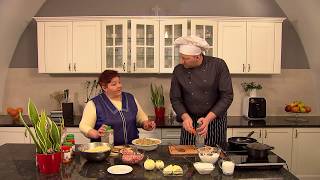 Rączka gotuje: barszcz ukraiński i ukraińskie zraze z kapustą lub mięsem i sosem grzybowym