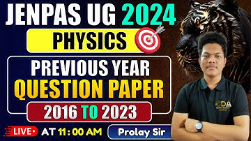 JENPAS UG Physics PYQ 2016 To 2023 Solution | JENPAS UG 2024 Preparation | JENPAS UG Physics Class
