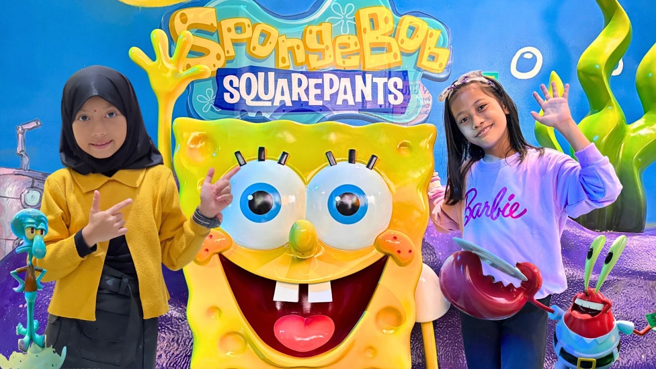 Dara, Aqila Bermain Ke Dunia Spongebob dan Dora di Nickelodeon