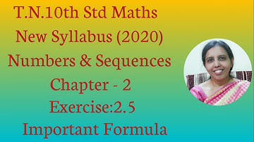 T.N.10th std maths  Exercise:2.5 | Chapter - 2 | Important formula.