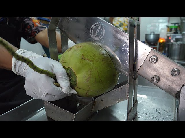 amazing coconut water, ice cream, jelly making - thai street food class=