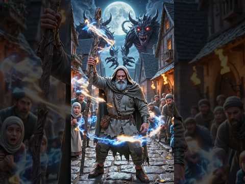 An old magician and villagers
