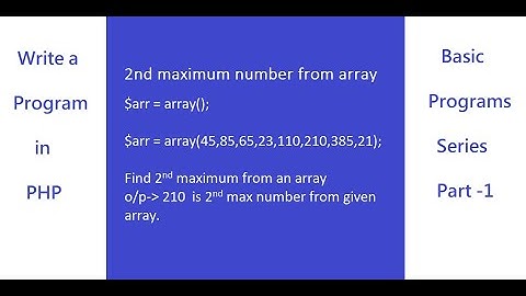 WAP to Find 2nd/second maximum from array| second big number program /logic