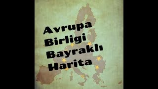 Avrupa Birliği Haritası Bayraklı Hızlı Çizim - European Union Map Flag Speedart