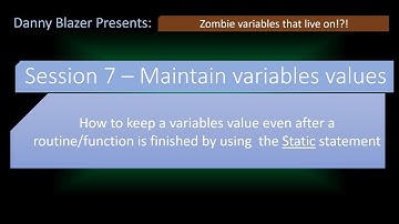 Excel VBA Session 7 - Keeping Variables Values