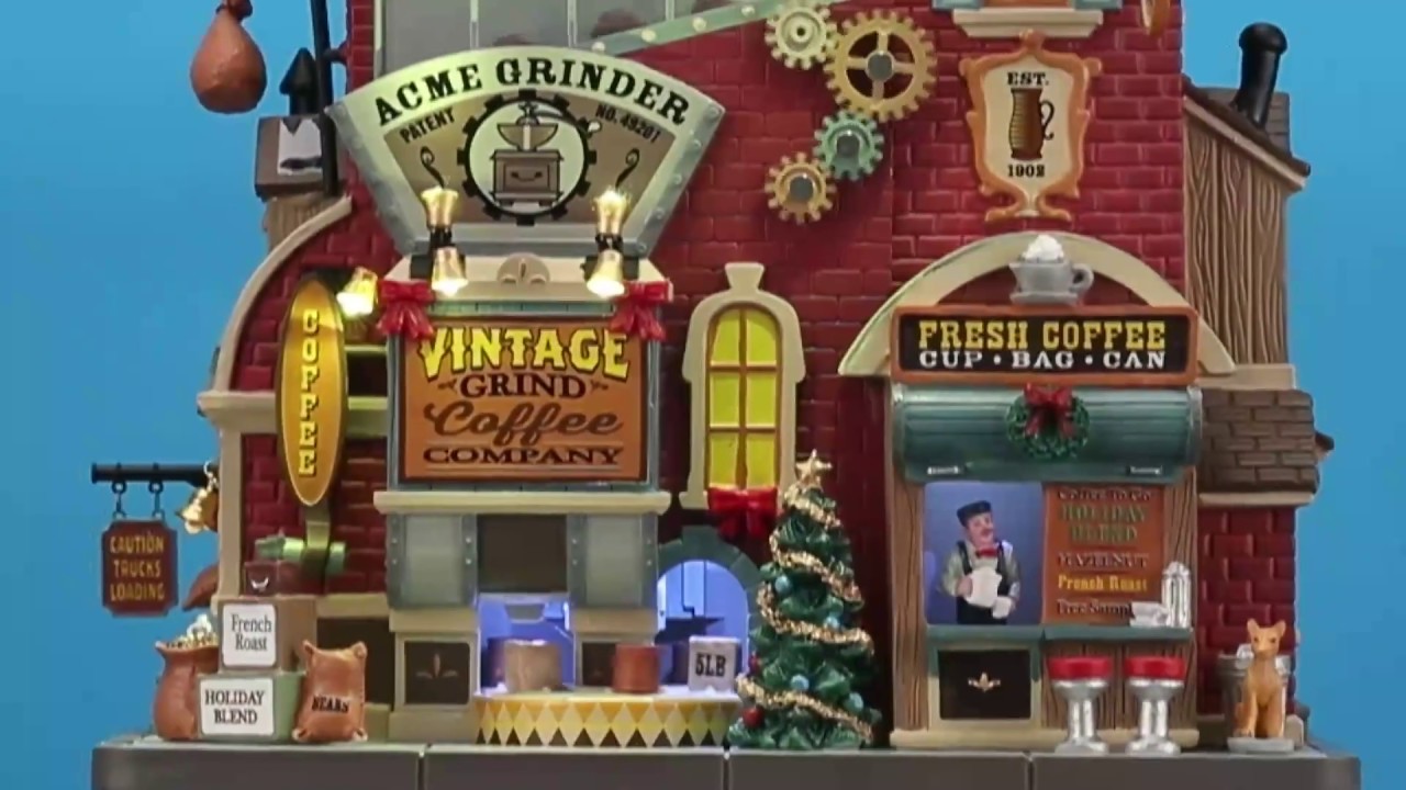 Lemax Vintage Grind Coffee Company (75187) WishpelVillage YouTube