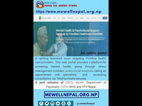 Launching of Web Portal (mewellnepal.org.np). MHPsS Services to Frontline Healthcare Providers.