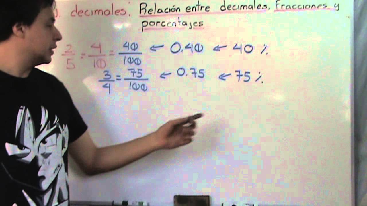 178 Relación entre Fracciones, Decimales y Porcentajes - YouTube