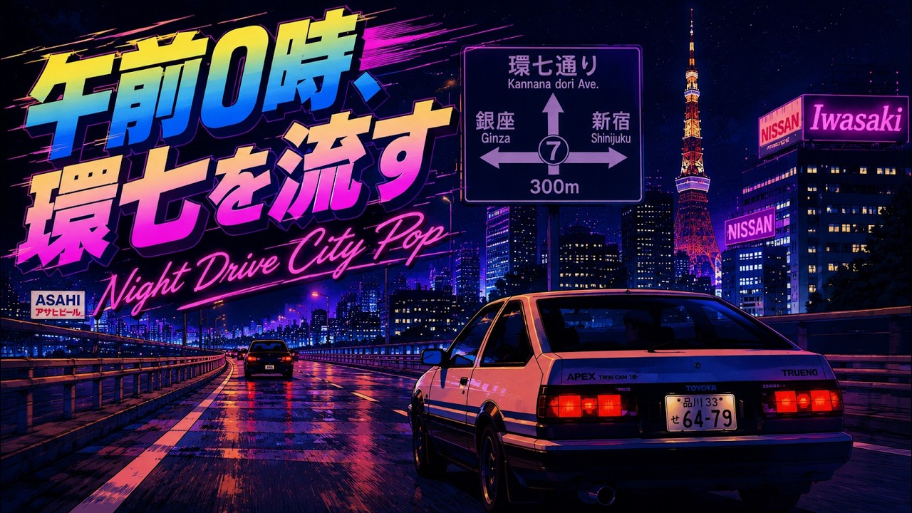 午前0時、環七を流す。🌃80年代シティポップで走る東京ナイトドライブ