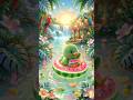 Cute Baby Duck Swimming Fun 🦆🏖️ | 3D Cartoon Animation #shorts #funny #viral #trending #kids
