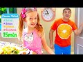 Nastya learn how to tell the time by the clock in Halloween. Story for kids.