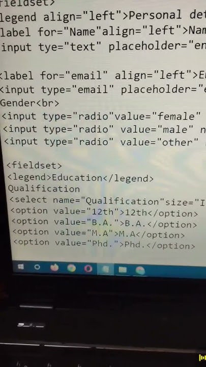 #how to use legend tag in HTML - YouTube
