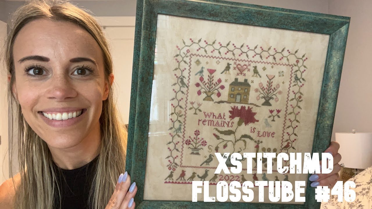 Xstitchmd: Flosstube #46 — дизайны с чёрными дроздами в рамке, много вышивки, полное покрытие, шаль