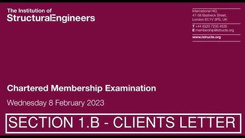 2023 IStructE Past Exam - Question 4 - Section 1B