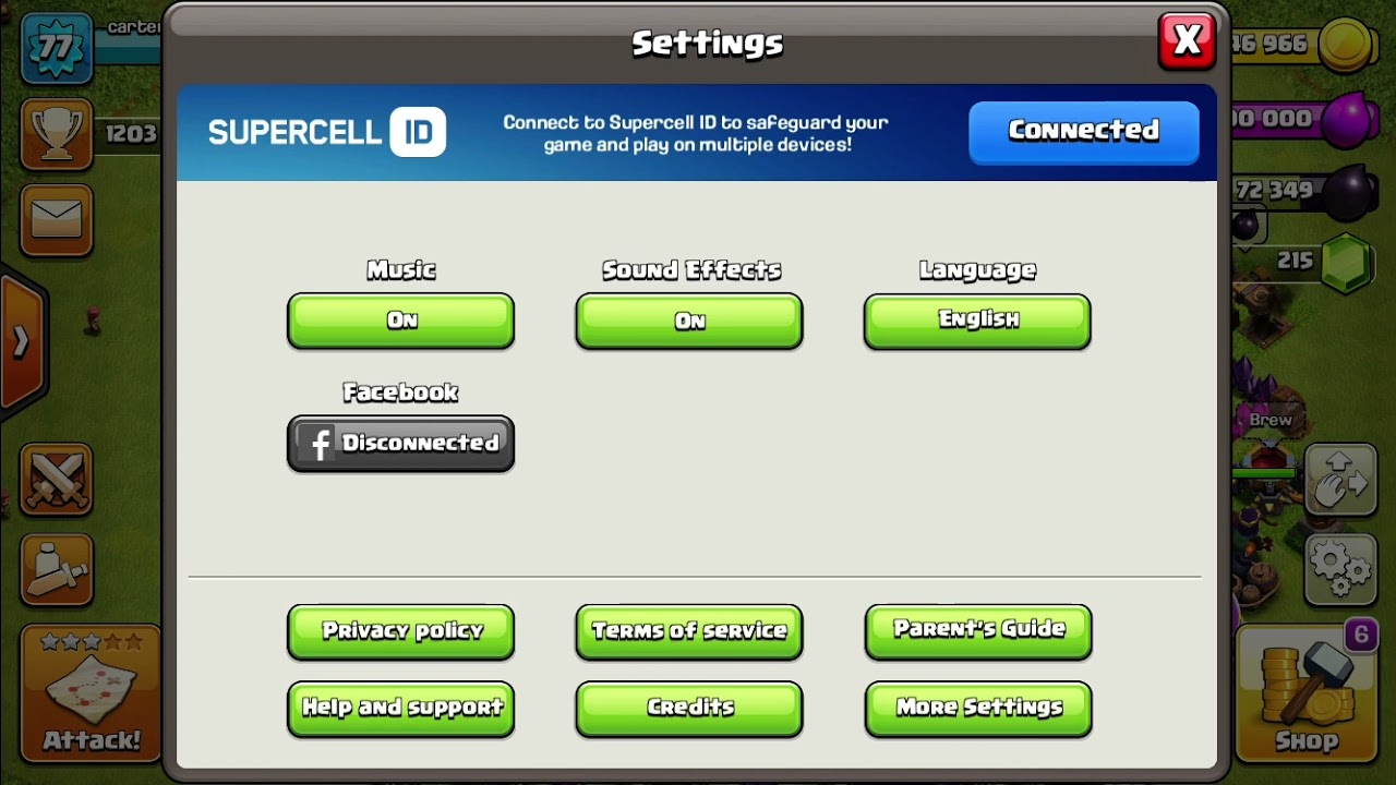 How to disable screen shake in Clash of Clans