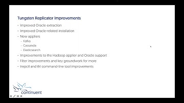 Continuent Webinar: Road Map. One Year After Restart... Where next?