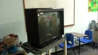 1990 Zenith System 3 SS6591W CRT Television Set at School