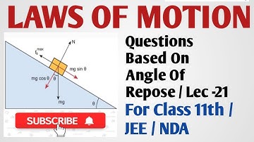 LAWS OF MOTION : Question Based On Angle Of Repose || For Class 11th || JEE MAINS || NEET