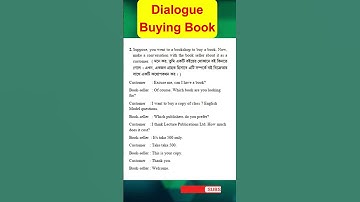 Buying Book Dialogue Easy English Conversation | Dialogue between customer and bookseller in english