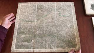 Poland Krakow West Galizia 1858 Scheda Austrian Empire Germany central Europe linen-backed map