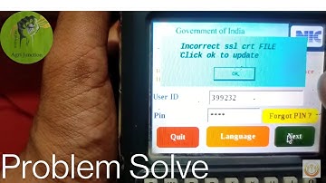 POS MACHINE - INCORRECT SSL CRT FILE CLICK OK TO UPDATE PROBLEM SOLUTION