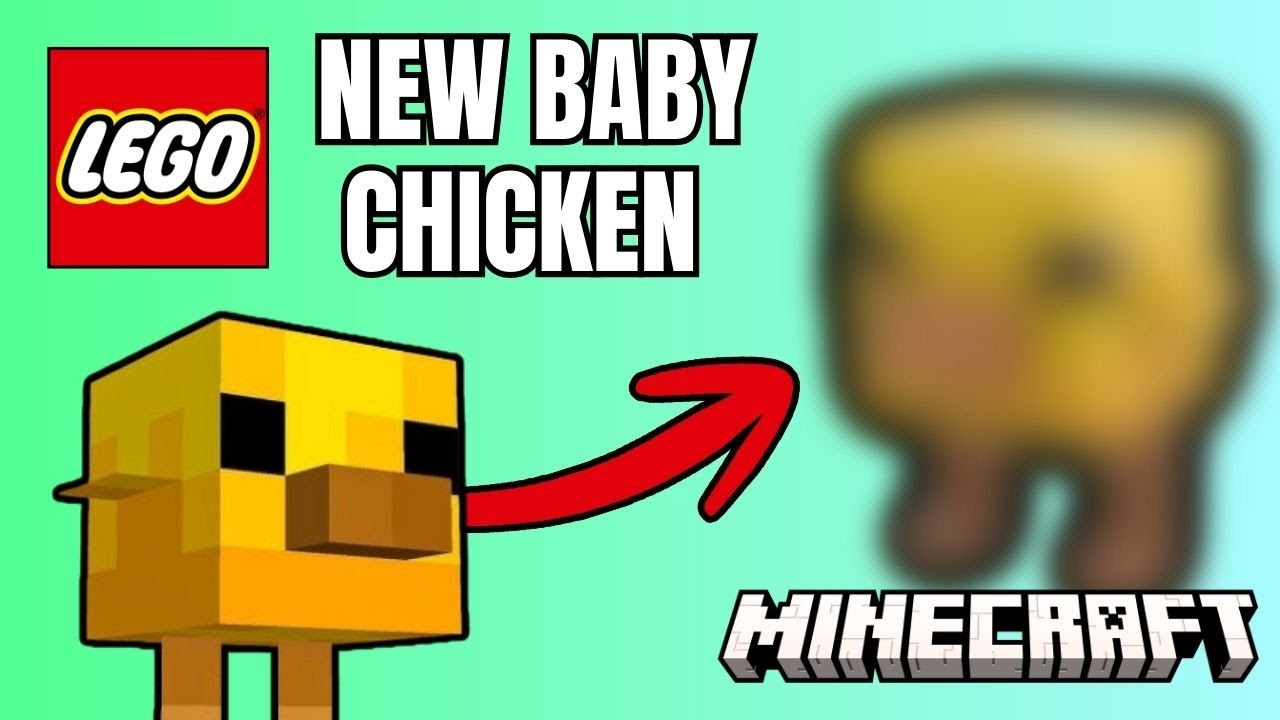 Я построил нового цыпленка из LEGO в Minecraft.