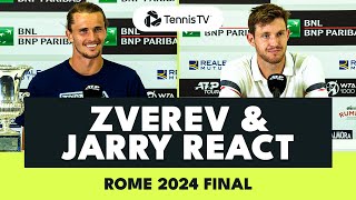 Alexander Zverev &amp; Nicolas Jarry React To 2024 Rome Final 🗣️