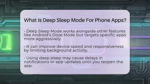 What Is Deep Sleep Mode For Phone Apps? - Phone Fix and Features