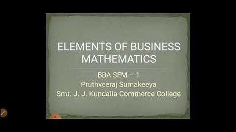 Maths lecture 1 FY BBA sem 1