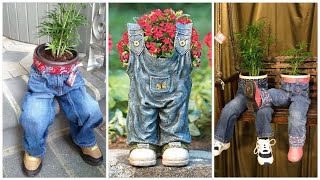 Diy Fun Recycled Jeans Into Flowers Planters /Cam Garden