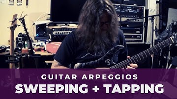 Epic Sweeping Arpeggios With Tapping (Guitar Lesson on 5 String Sweep Picking Arpeggios)