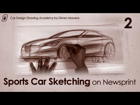 Sketching Cars on Newsprint Paper 